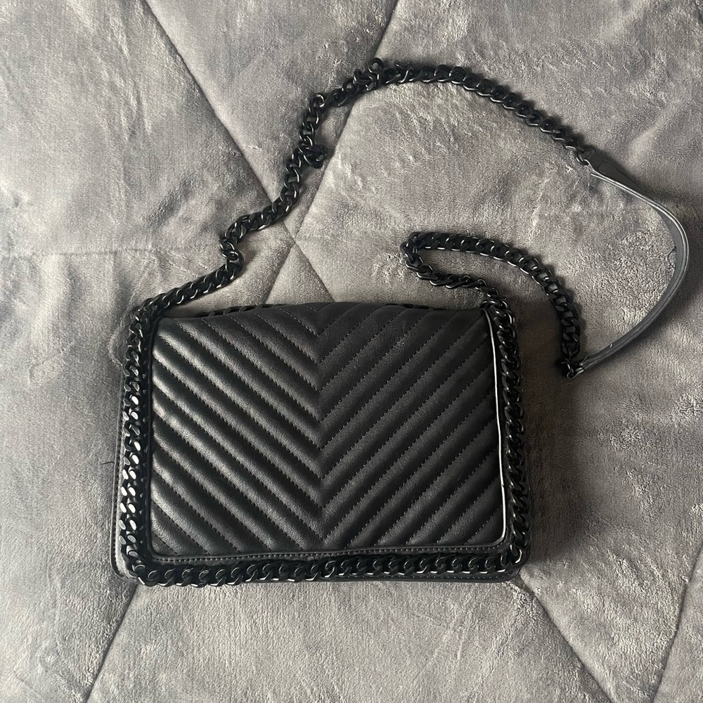 Aldo black chain purse